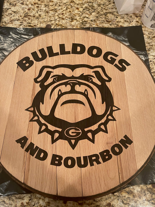 Bulldogs & Bourbon Barrel Head