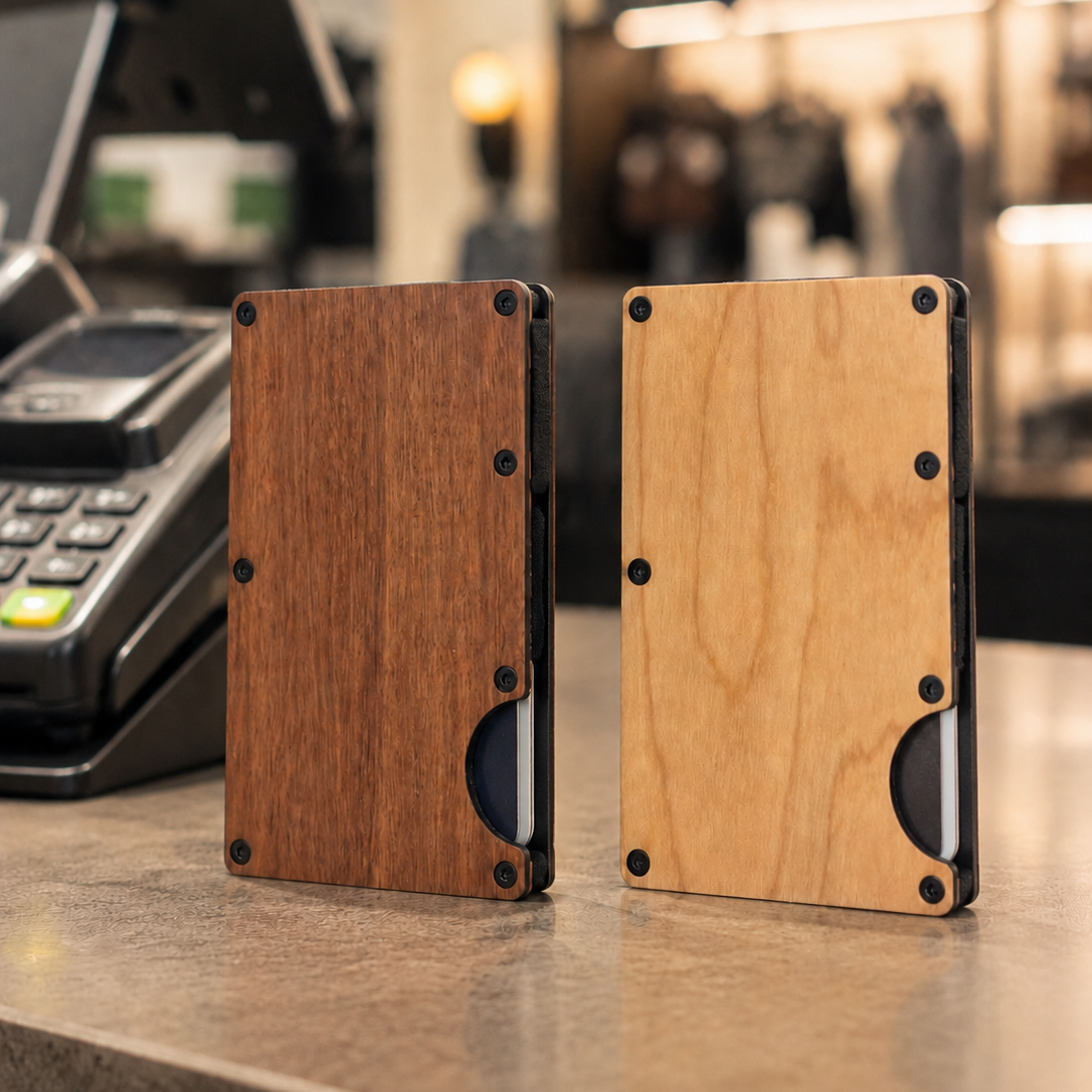 Minimalist RFID Wallet - Wood with Money Clip