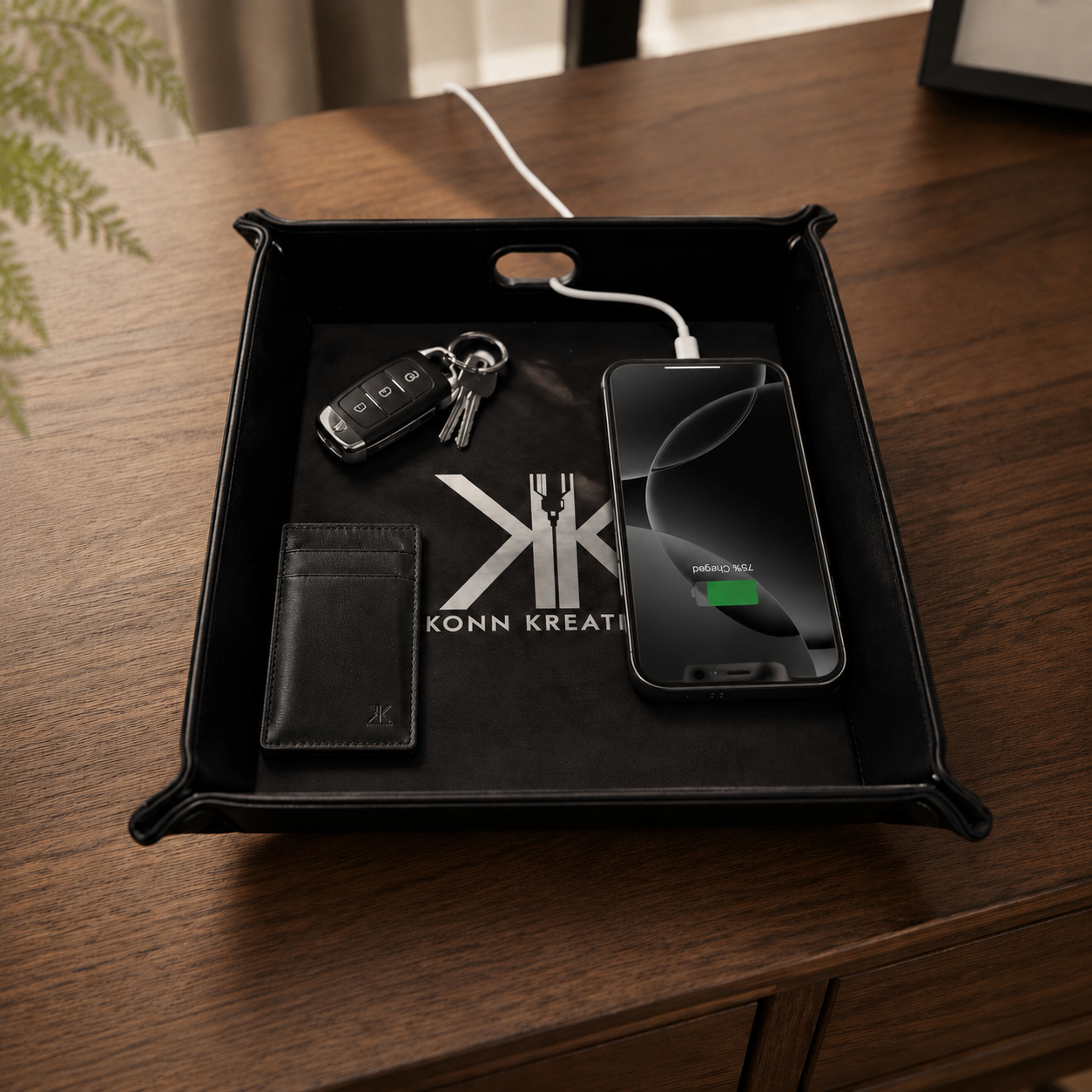 Leatherette Snap Valet Tray
