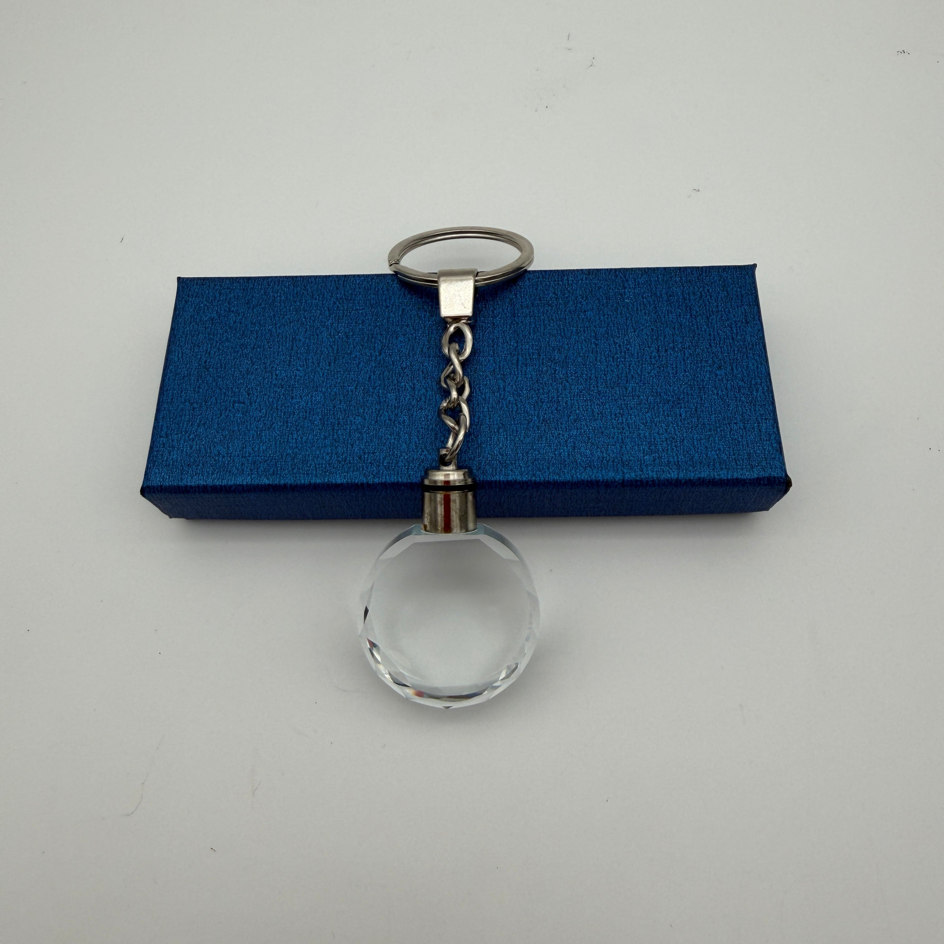 Personalized LED Light Crystal Keychain - Unique Customized Gift