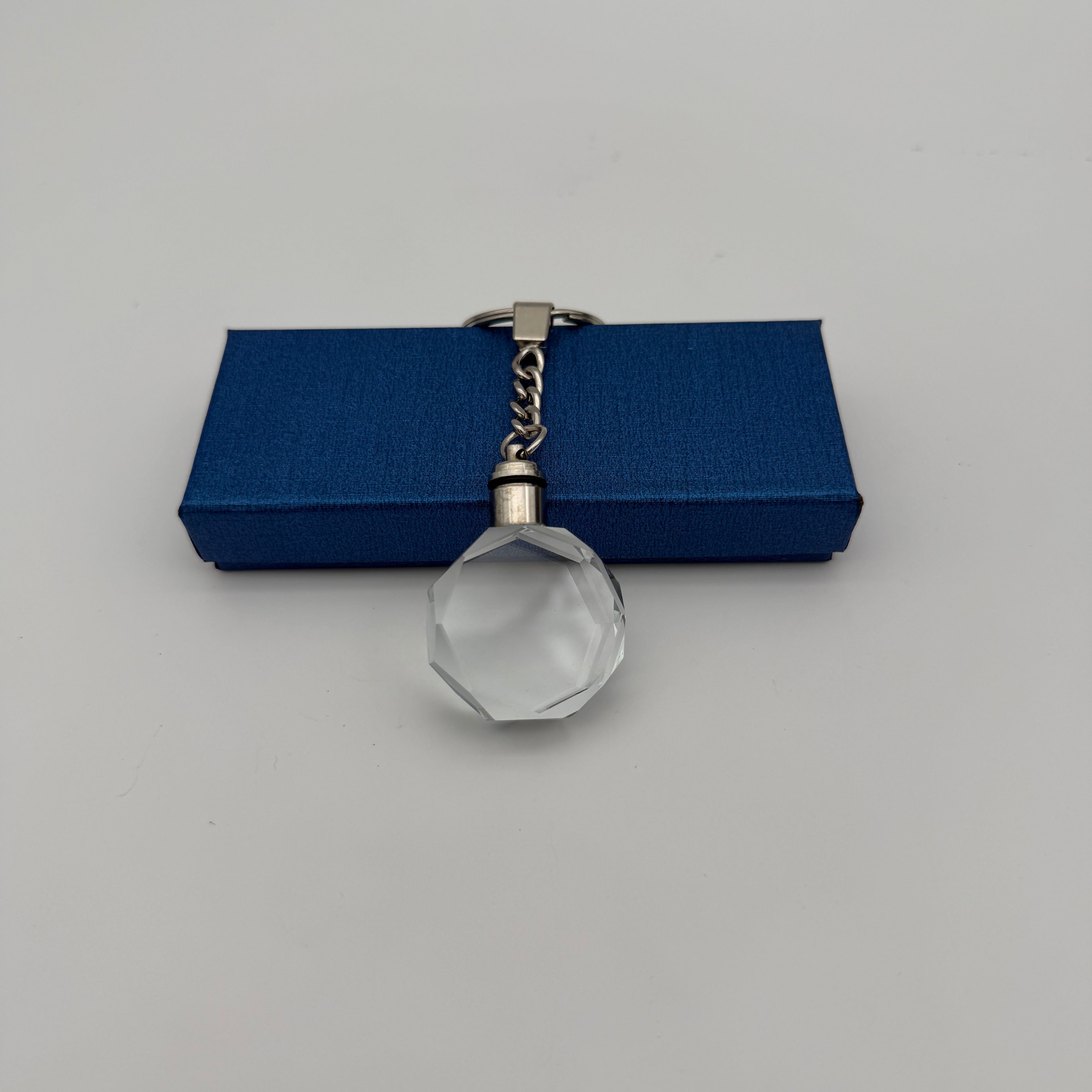 Personalized LED Light Crystal Keychain - Unique Customized Gift