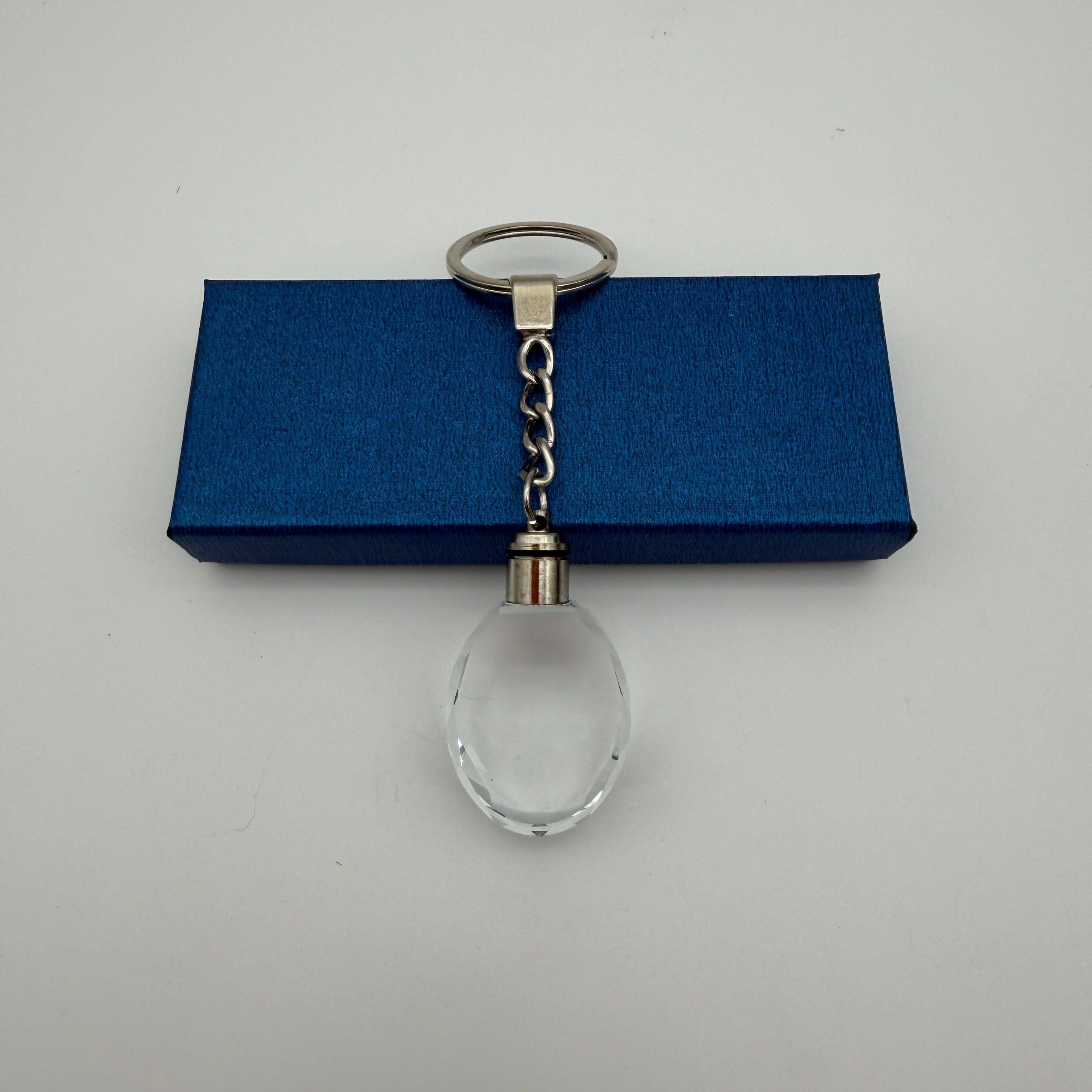 Personalized LED Light Crystal Keychain - Unique Customized Gift