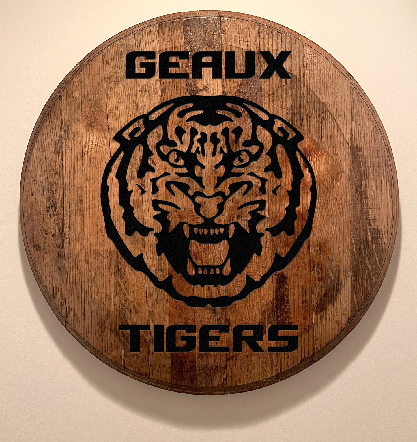LSU Geaux Tigers Bourbon Barrel Head