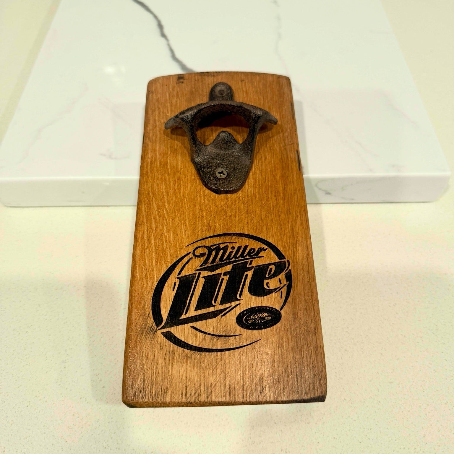 Custom Barrel Stave Bottle Opener - Unique Rustic Accessory For Your Bar
