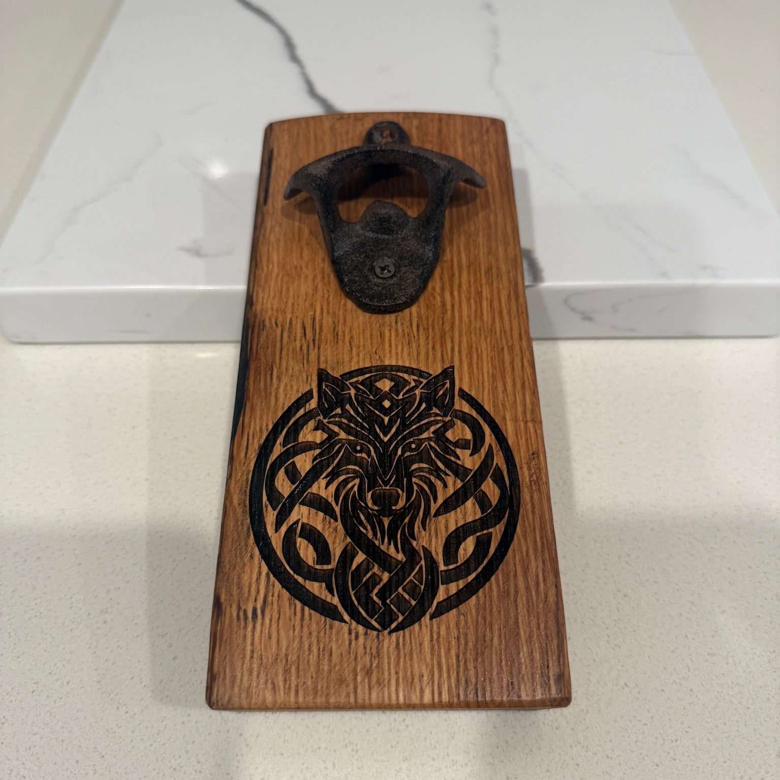 Custom Barrel Stave Bottle Opener - Unique Rustic Accessory For Your Bar