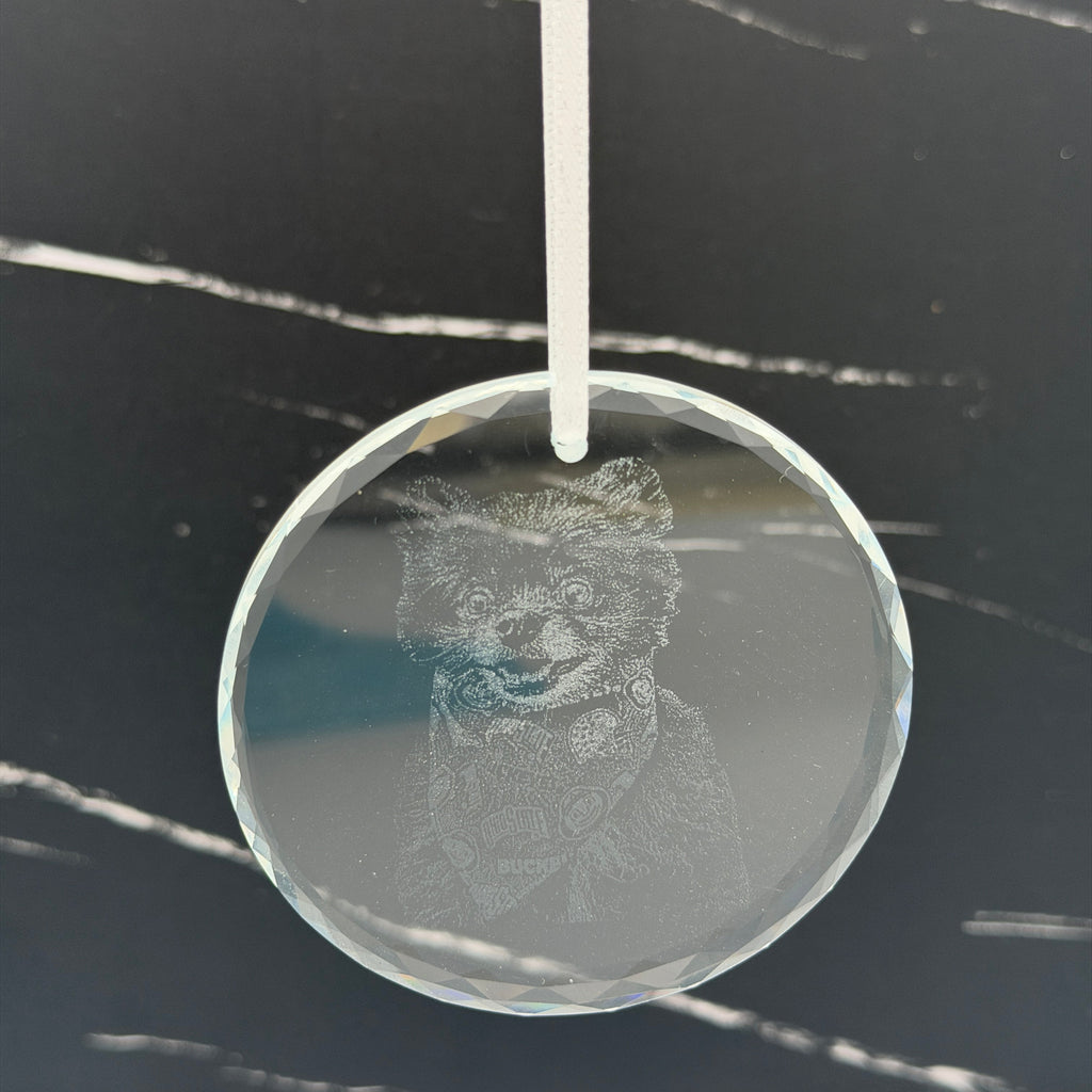 Custom 3" Crystal Round Faceted Ornament - Personalized Elegance for Every Occasion