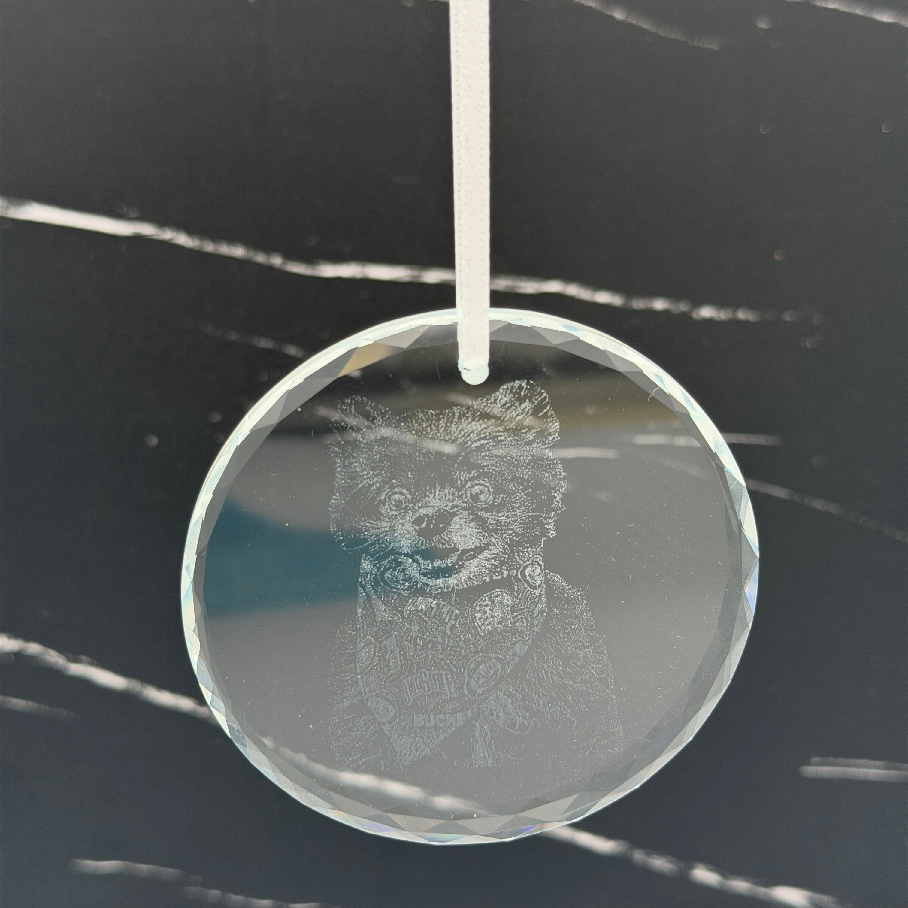 Custom 3" Crystal Round Faceted Ornament - Personalized Elegance for Every Occasion