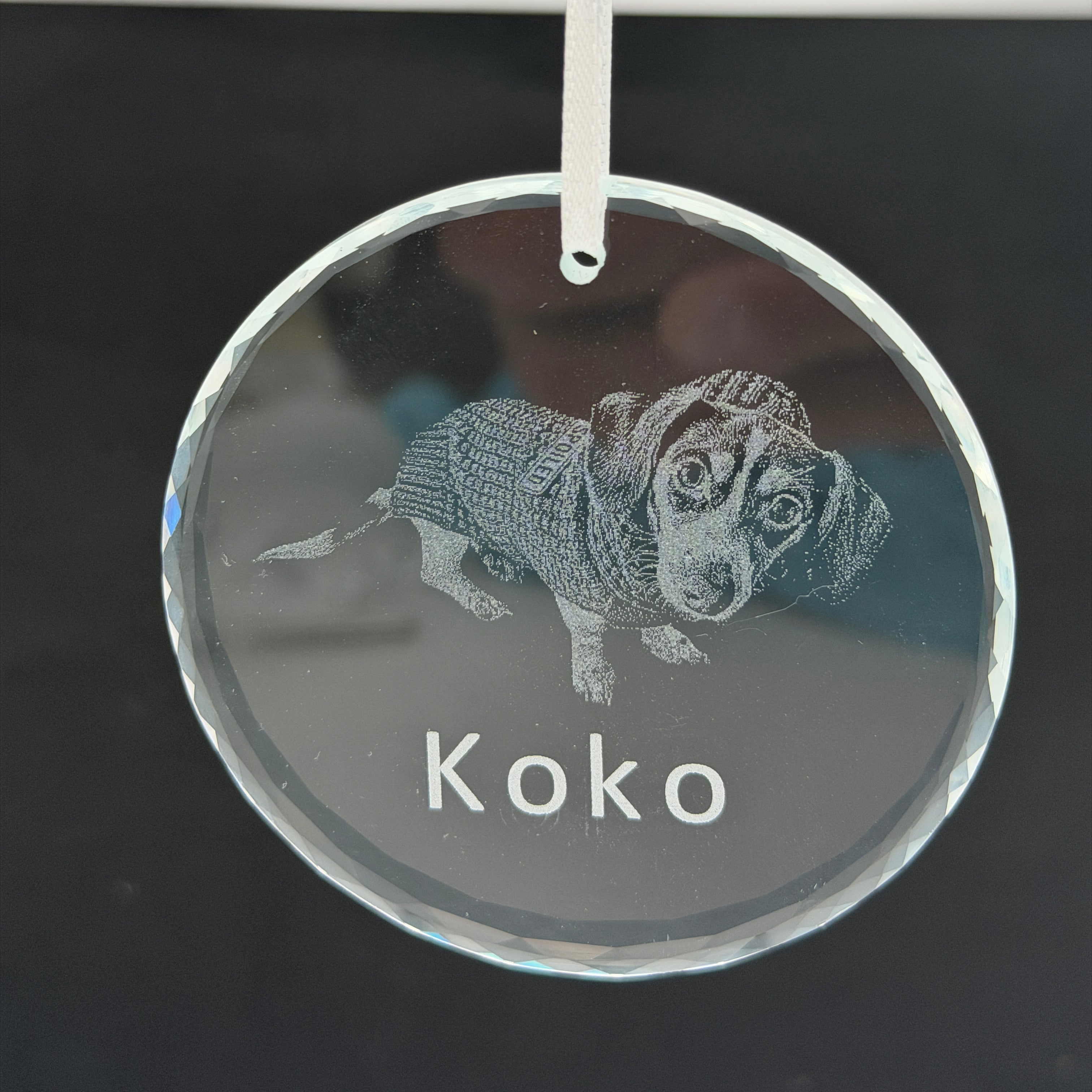 Custom 3" Crystal Round Faceted Ornament - Personalized Elegance for Every Occasion