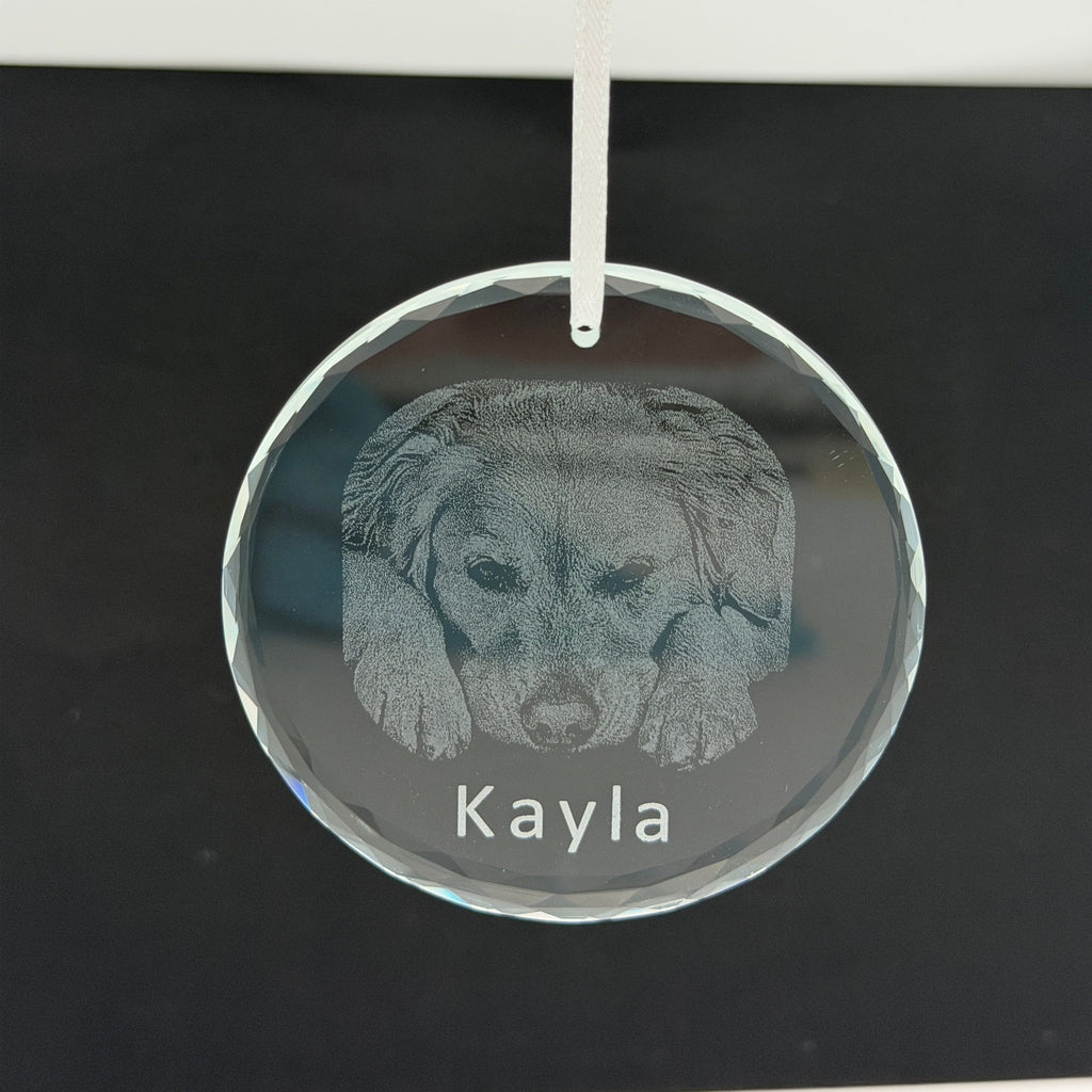 Custom 3" Crystal Round Faceted Ornament - Personalized Elegance for Every Occasion