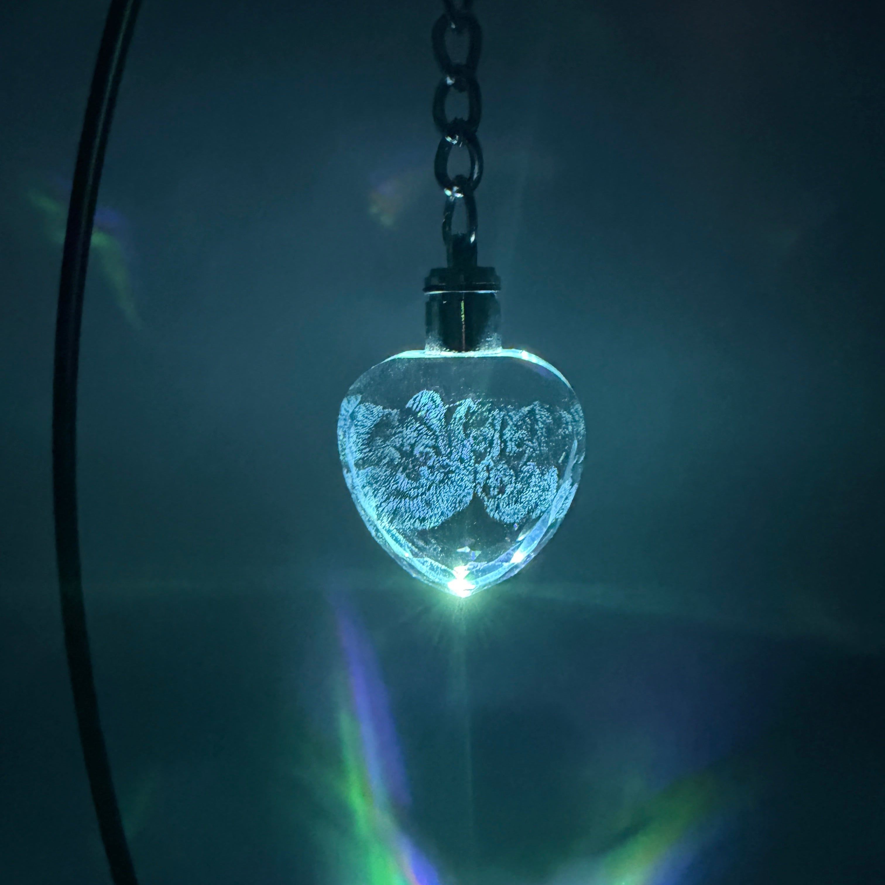 Personalized LED Light Crystal Keychain - Unique Customized Gift