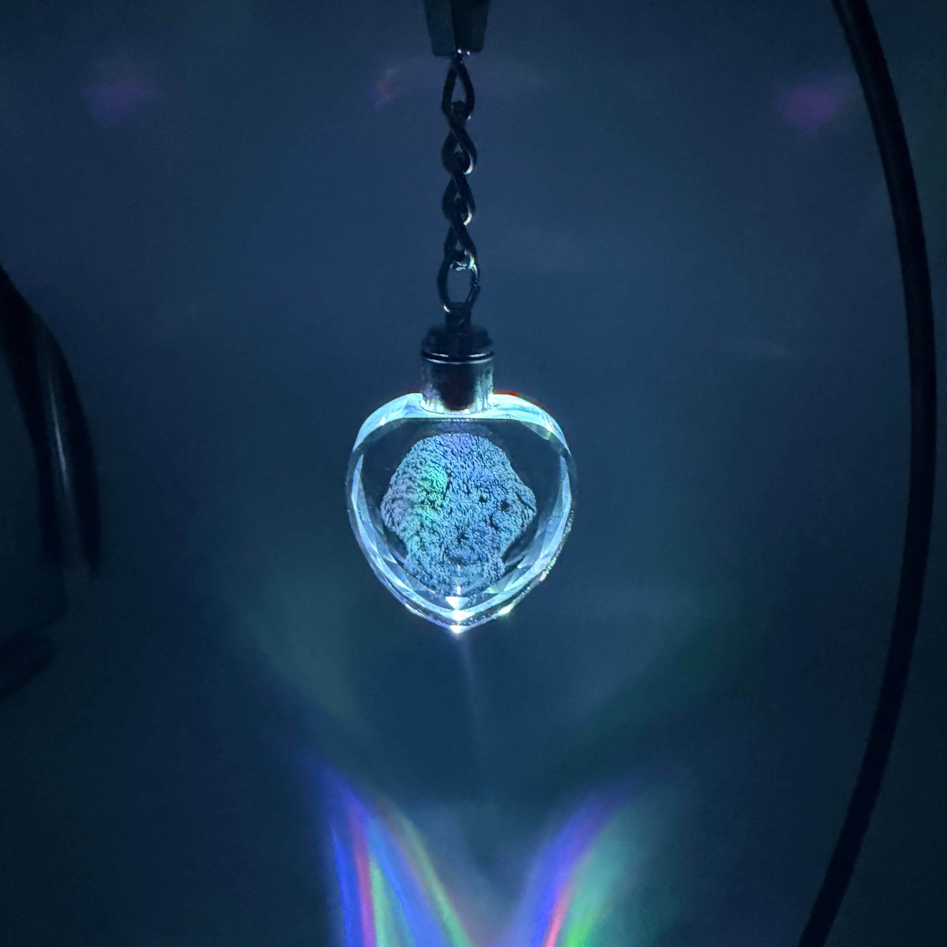 Personalized LED Light Crystal Keychain - Unique Customized Gift