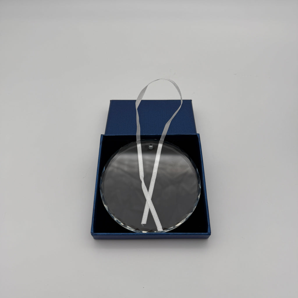 Custom 3" Crystal Round Faceted Ornament - Personalized Elegance for Every Occasion