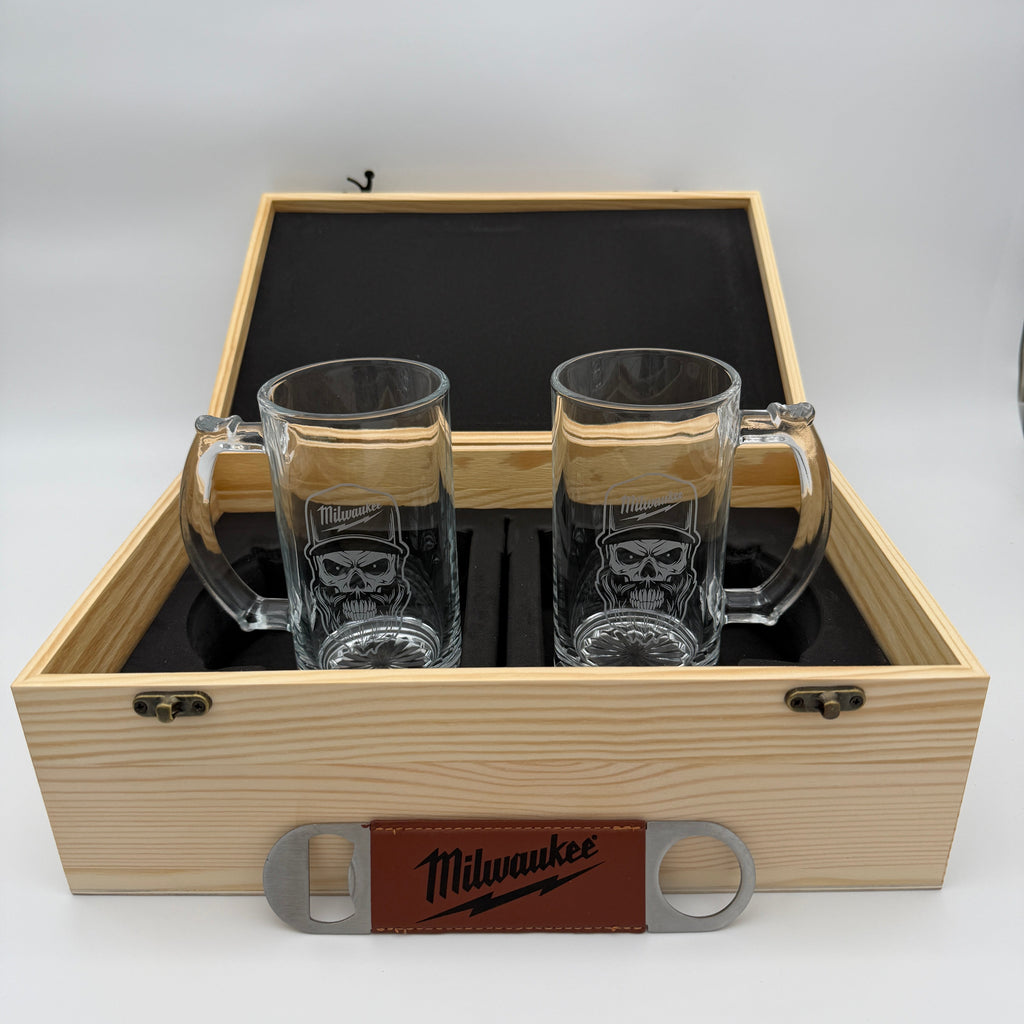 Personalized Beer Mug & Bottle Opener Box Set - Perfect For Beer Lovers