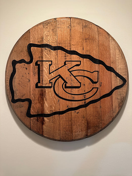 Kansas City Chiefs Bourbon Barrel Head