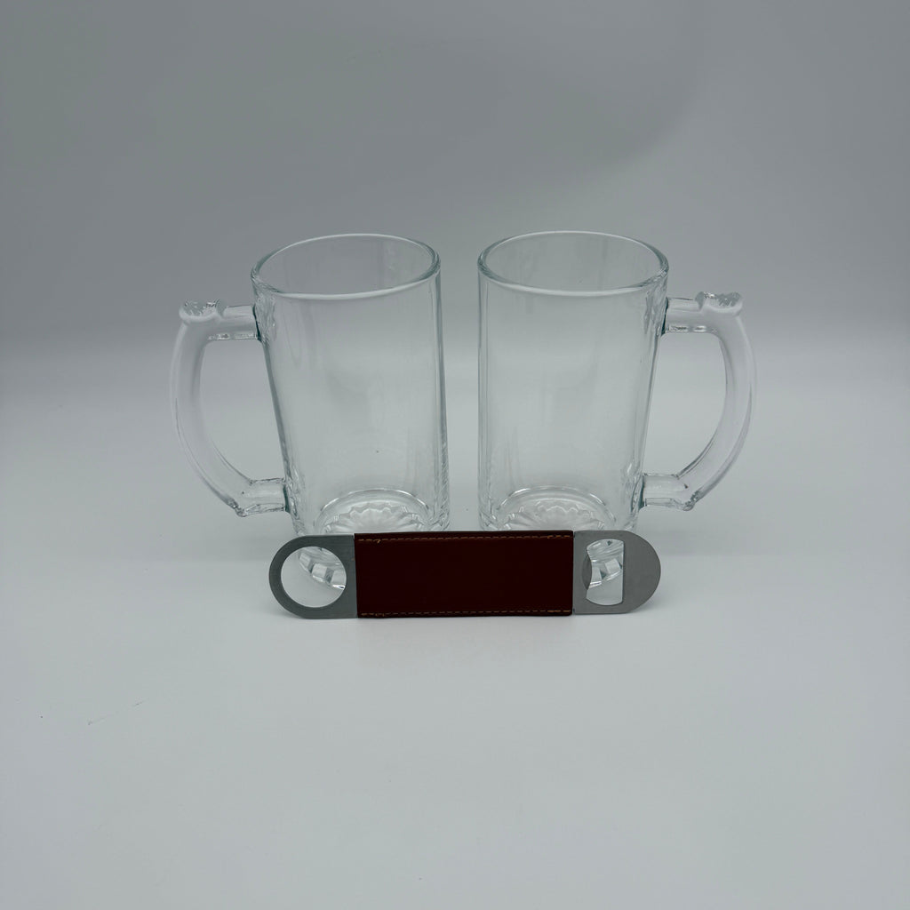 Personalized Beer Mug & Bottle Opener Box Set - Perfect For Beer Lovers