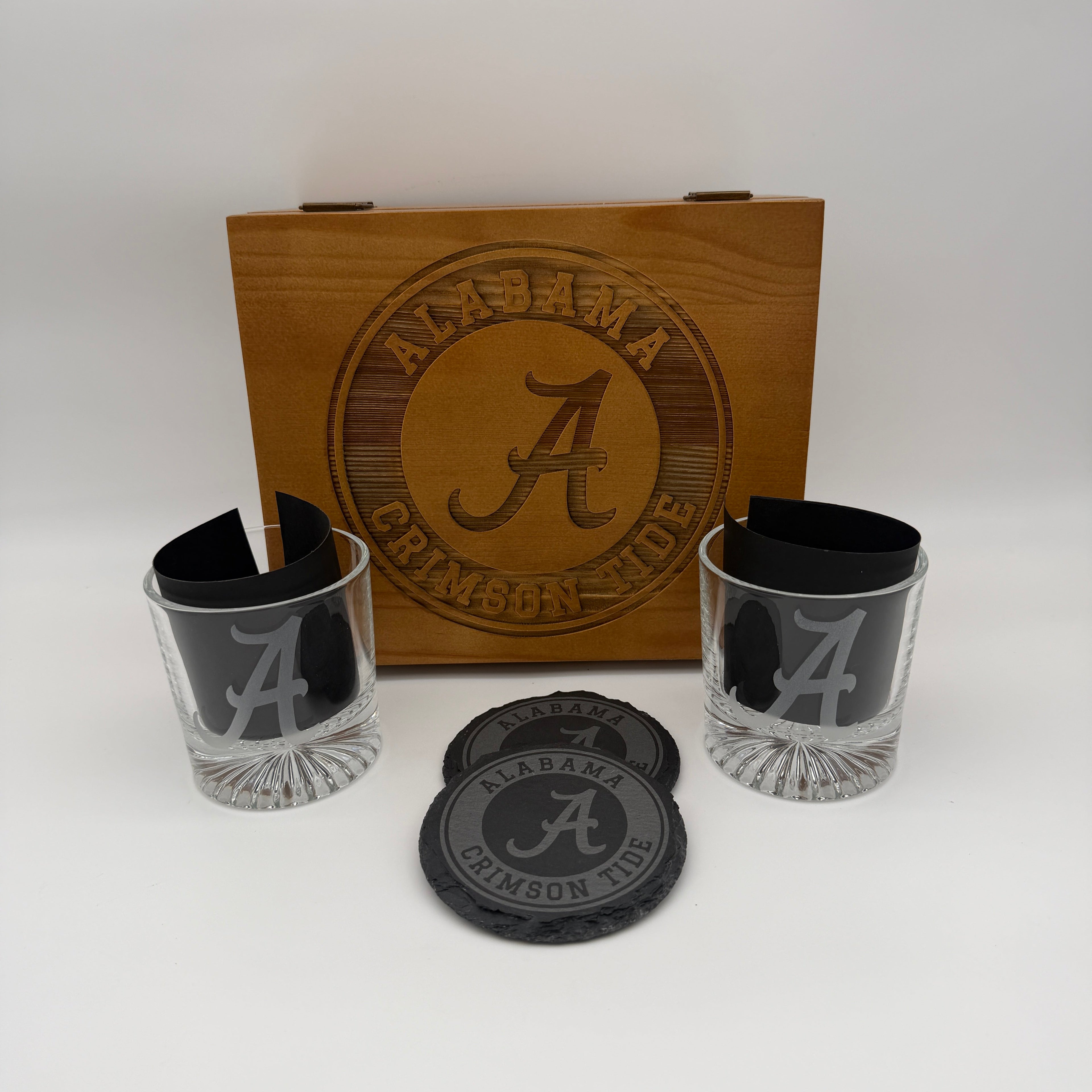Whiskey Glass & Coaster Box - Customizable Gift Set For Every Occasion
