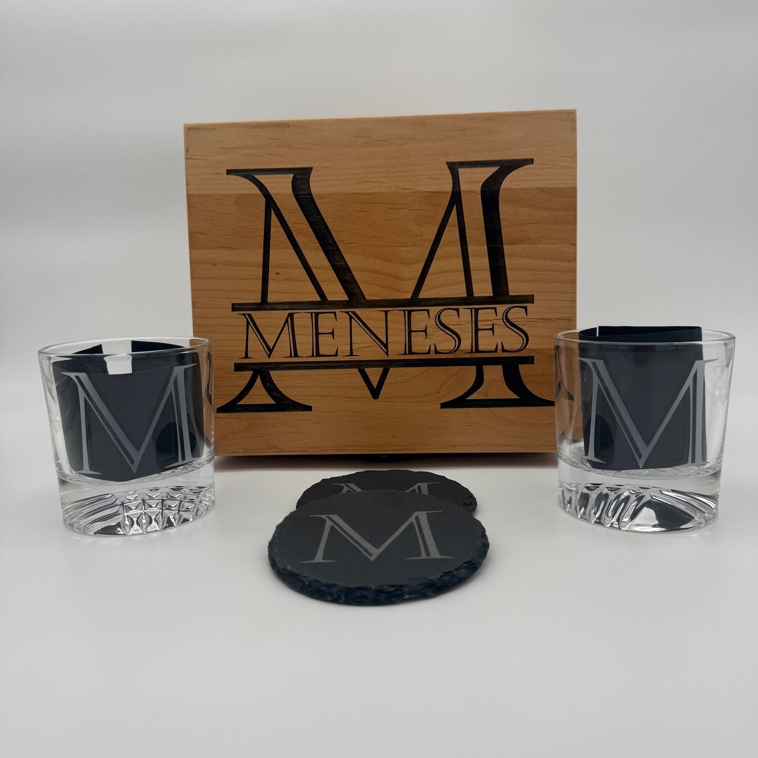 Whiskey Glass & Coaster Box - Customizable Gift Set For Every Occasion