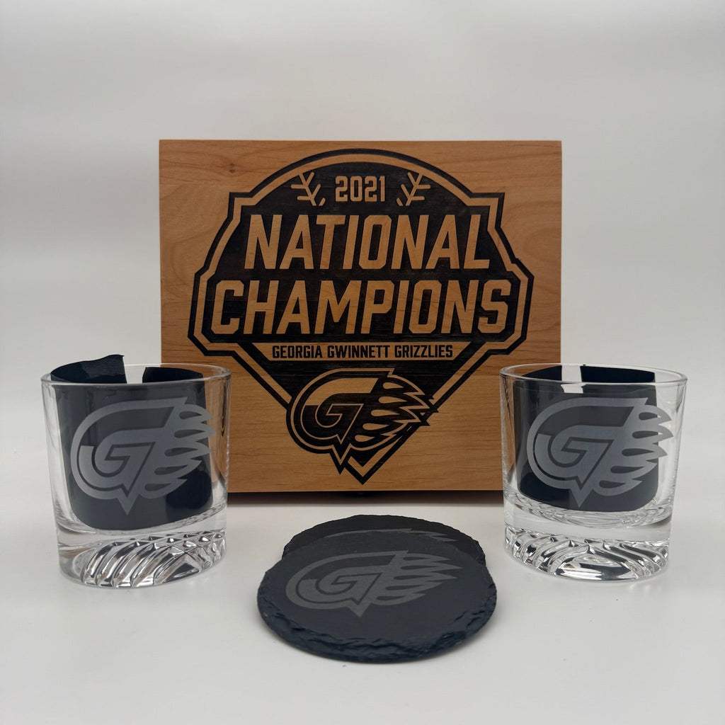 Whiskey Glass & Coaster Box - Customizable Gift Set For Every Occasion