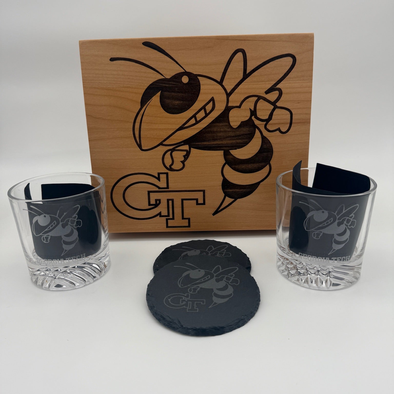 Whiskey Glass & Coaster Box - Customizable Gift Set For Every Occasion