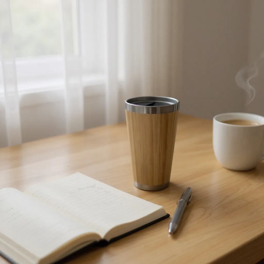 Engraved 16oz Bamboo Tumbler With Slider Lid - Unique Gift
