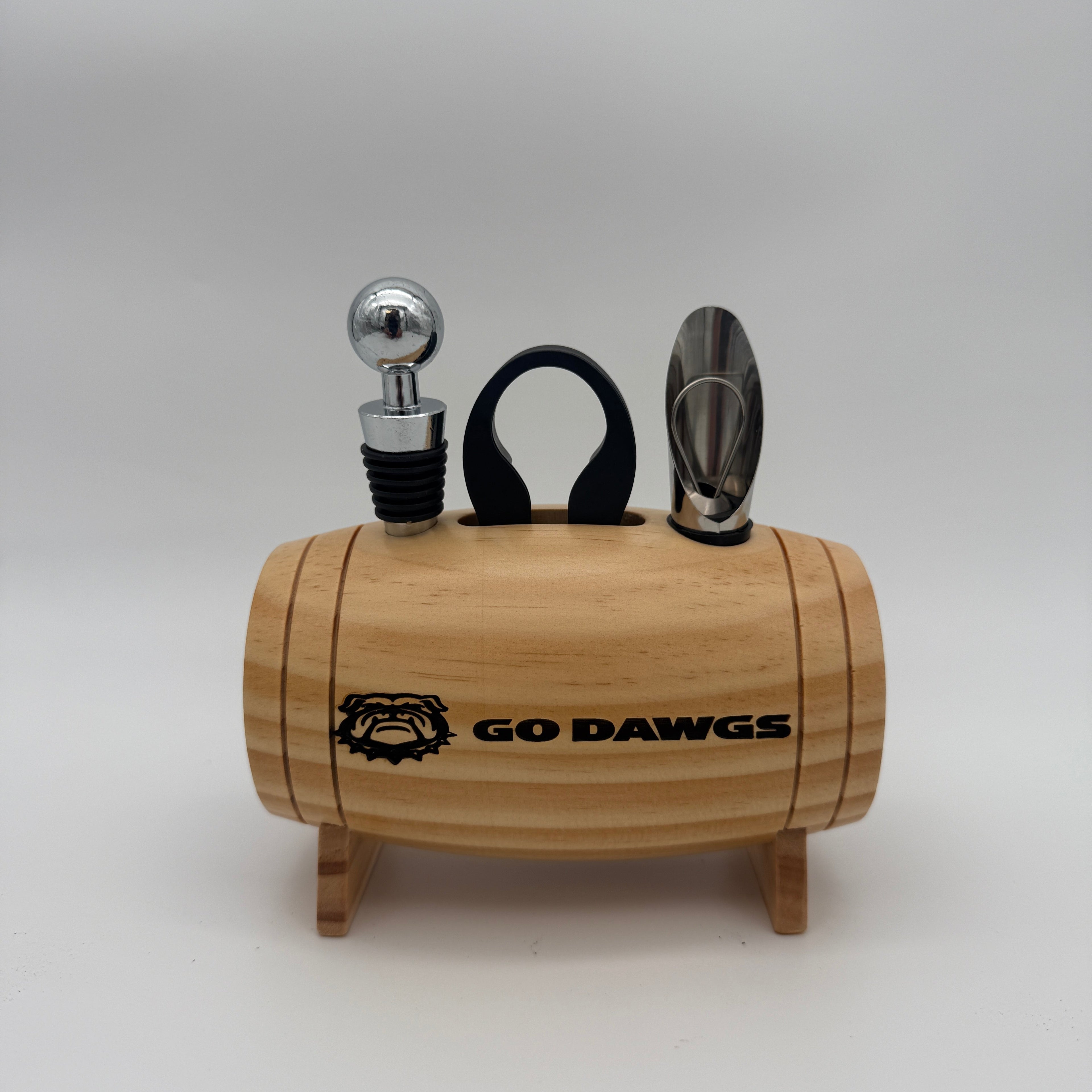 Custom Barrel 4-Piece Wine Tool Set - Perfect For Wine Lovers
