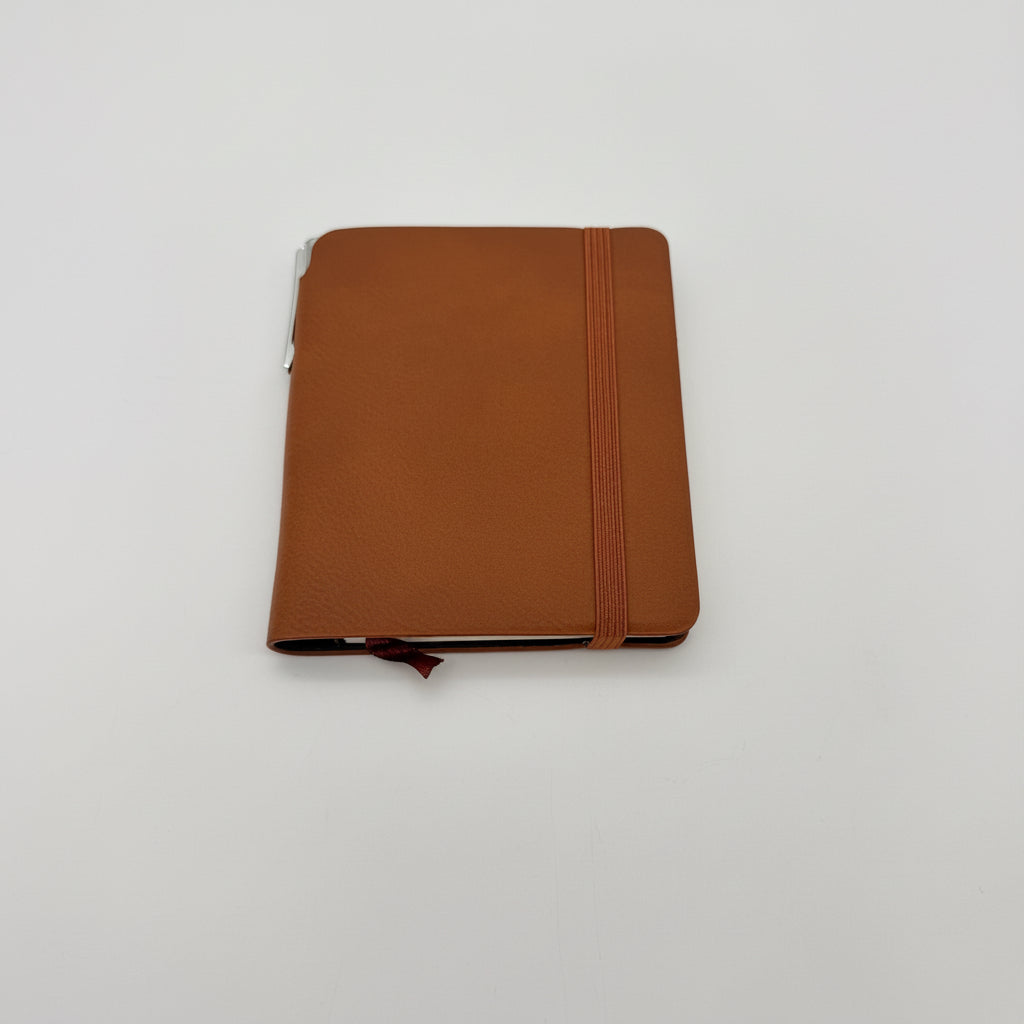 Mini Leatherette Notebook with  Pen - Pocket-Sized Engravable Journal