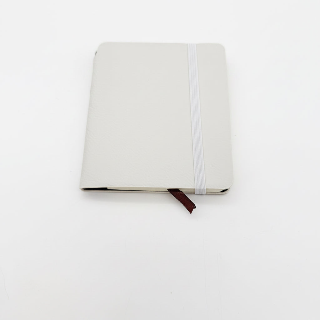 Mini Leatherette Notebook with  Pen - Pocket-Sized Engravable Journal