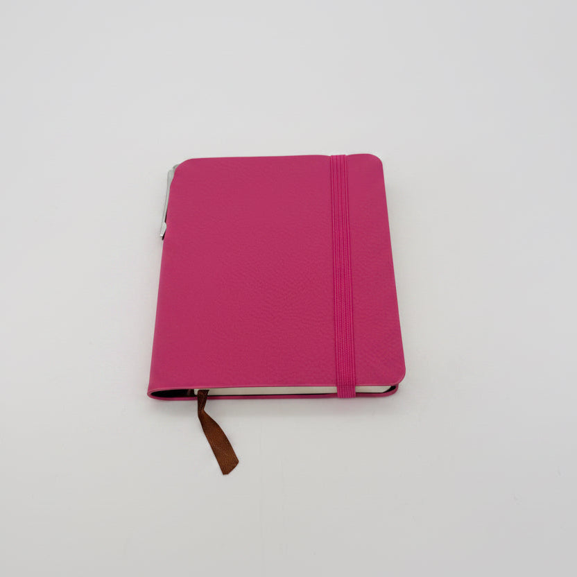 Mini Leatherette Notebook with  Pen - Pocket-Sized Engravable Journal