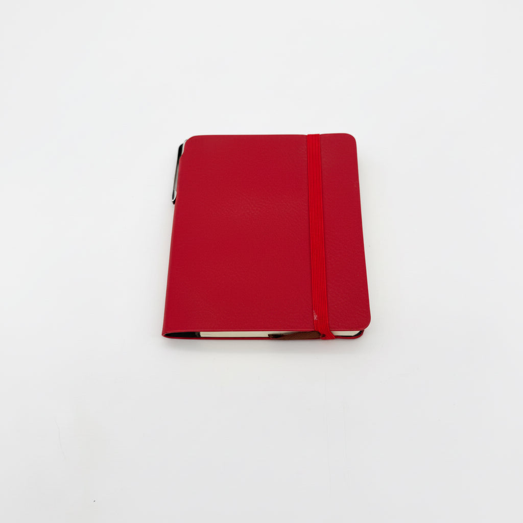 Mini Leatherette Notebook with  Pen - Pocket-Sized Engravable Journal