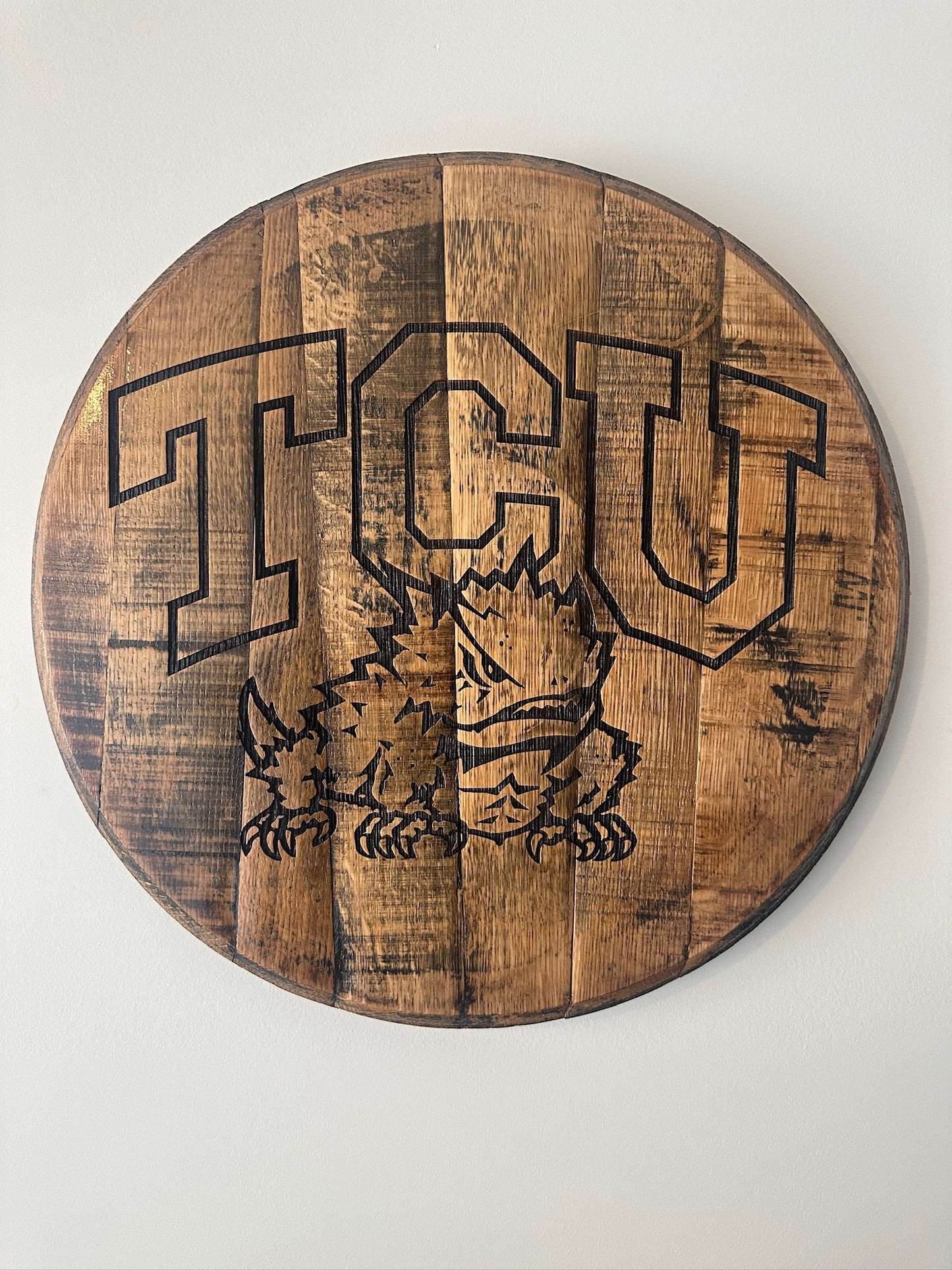 TCU Horned Frogs Bourbon Barrel Head