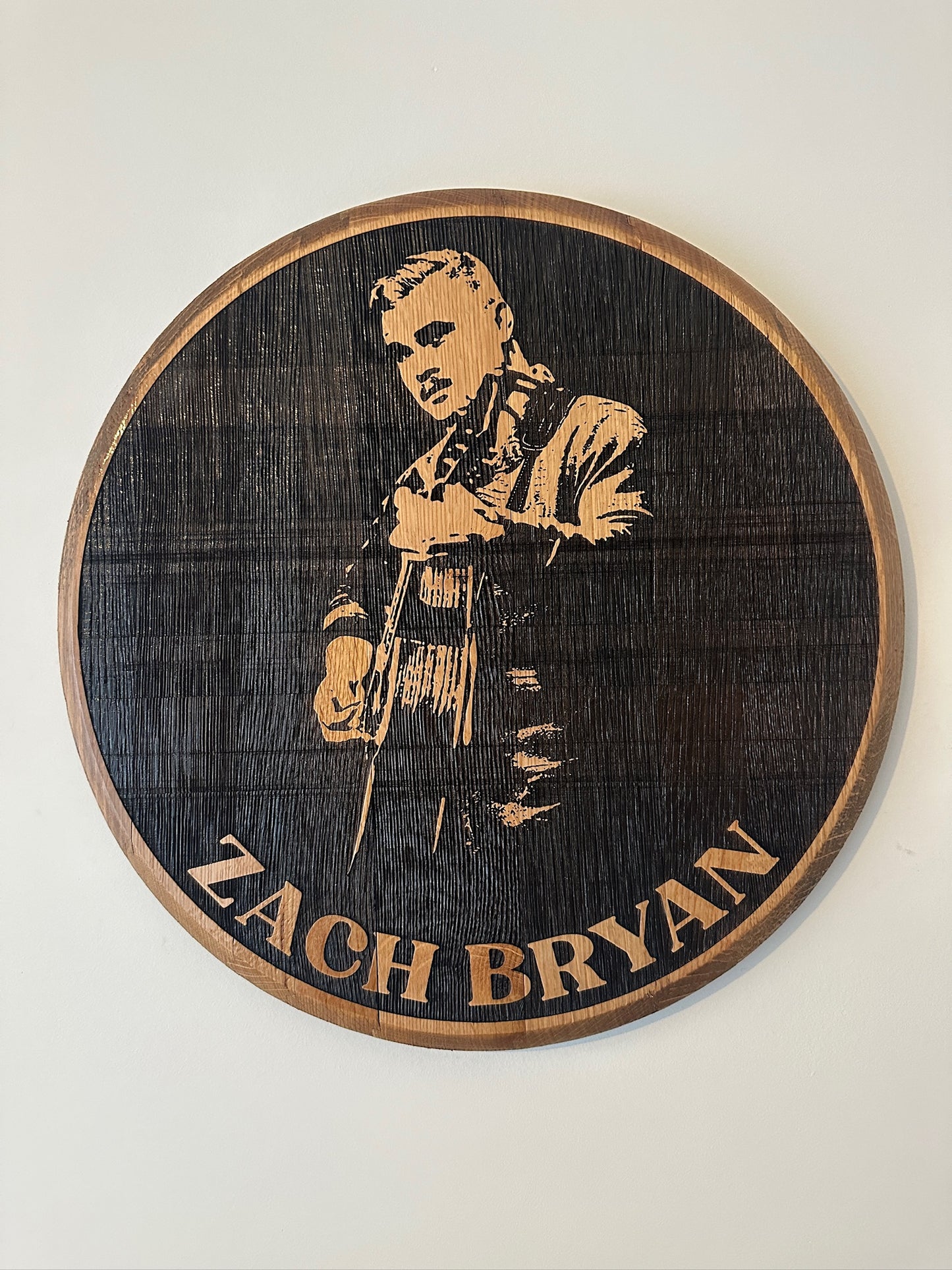 Custom Bourbon Barrel Head - Music, Movies, People & Pets