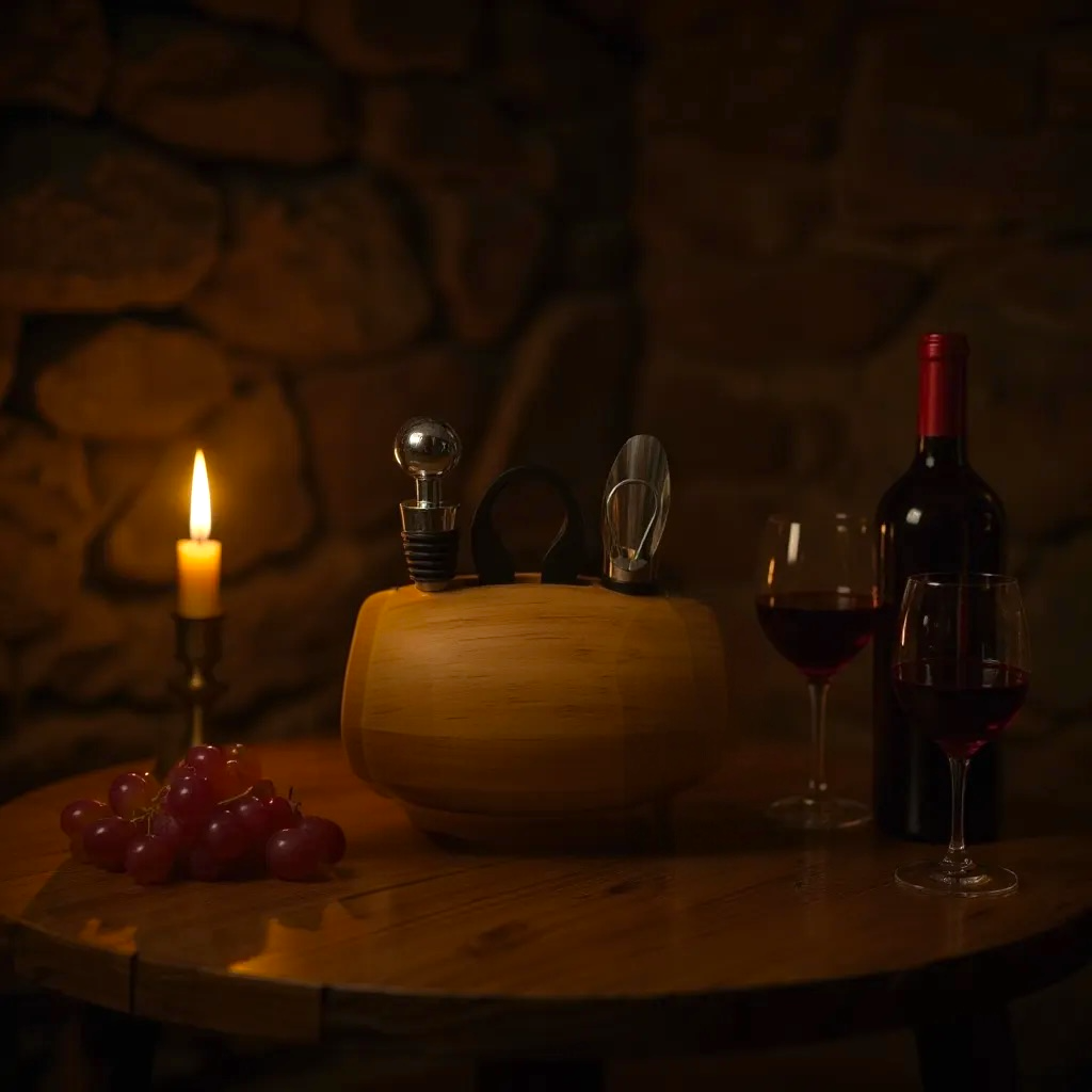 Custom Barrel 4-Piece Wine Tool Set - Perfect For Wine Lovers