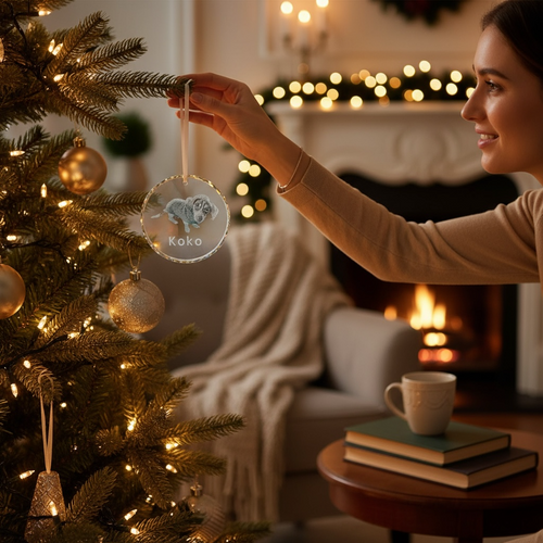 Custom 3" Crystal Round Faceted Ornament - Personalized Elegance for Every Occasion