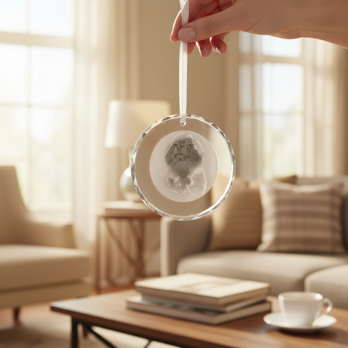 Custom 3" Crystal Round Faceted Ornament - Personalized Elegance for Every Occasion