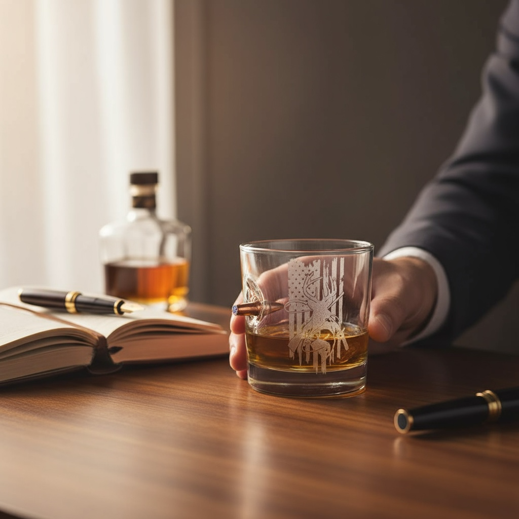 Custom BenShot .308 11 oz Rocks Glass - Unique Personalized Gift for Whiskey Lovers