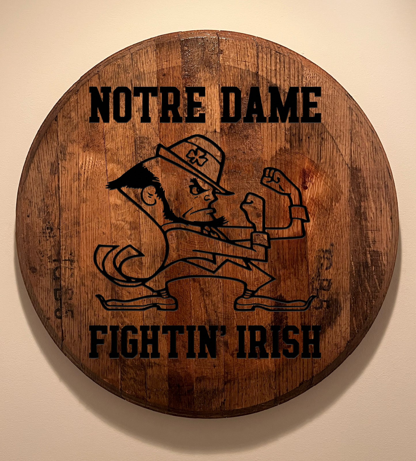 Fightin' Irish Bourbon Barrel Head